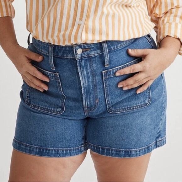 NWT Madewell The Plus Emmett Denim Jean Short in Earlwood Wash Size 14W - Picture 1 of 10
